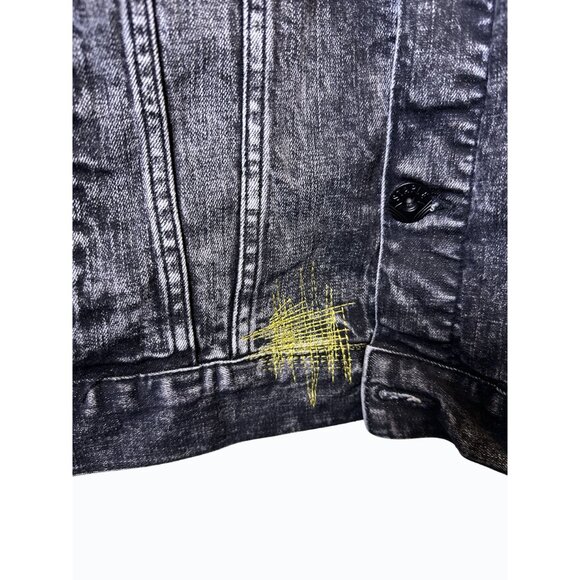 STAPLE‎ Mens XL Distressed Denim Jacket with Paint Splatter & Patchwork NWT - Picture 4 of 15